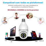 Câmera-Lâmpada Chamber Wireless com Visão Noturna 360º e Controle por Celular - iBuy™